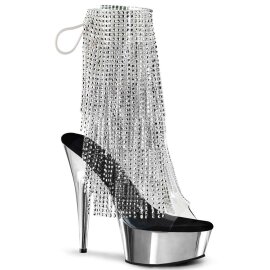 Pleaser Botín DELIGHT-1017RSF Plata Transparente...