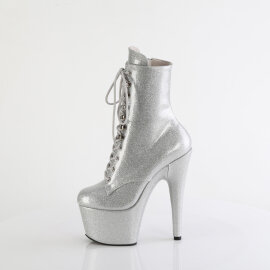 Pleaser ADORE-1020GP Botines de Plataforma de Charol con purpurina en color plateado
