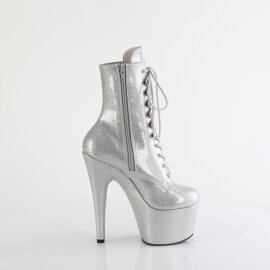 Pleaser ADORE-1020GP Botines de Plataforma de Charol con purpurina en color plateado
