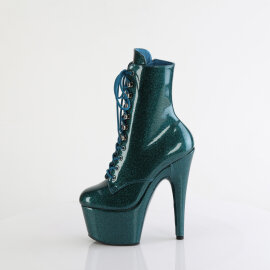 Pleaser ADORE-1020GP Botines de Plataforma con Brillo de Charol Azul Verde