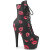 Pleaser ADORE-1020KISSES Botines de Plataforma de Cuero Sintético Negro