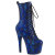 Pleaser ADORE-1040SPF Botines de Plataforma de Tela con Estampado de Serpiente Metálico Azul