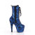 Pleaser ADORE-1040SPF Botines de Plataforma de Tela con Estampado de Serpiente Metálico Azul
