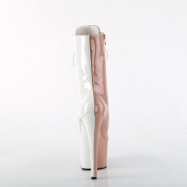 Pleaser ADORE-1040TT Botines de Plataforma de Charol Blanco Beige