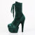 Pleaser ADORE-1045VEL Botines de Plataforma de Terciopelo Verde