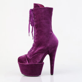 Pleaser ADORE-1045VEL Botines con Plataforma de terciopelo morado