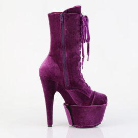 Pleaser ADORE-1045VEL Botines con Plataforma de terciopelo morado