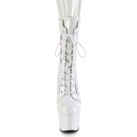 Pleaser ADORE-1047 Botines de Plataforma en Charol Blanco...