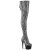 Pleaser ADORE-3008SP-BT Botas Altas de Plataforma con Estampado de Serpiente Blanco y Negro