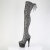 Pleaser ADORE-3008SP-BT Botas Altas de Plataforma con Estampado de Serpiente Blanco y Negro