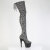 Pleaser ADORE-3008SP-BT Botas Altas de Plataforma con Estampado de Serpiente Blanco y Negro
