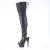 Pleaser ADORE-3017 Botas Altas de Plataforma por encima de la rodilla con Estampado de Serpiente Negro