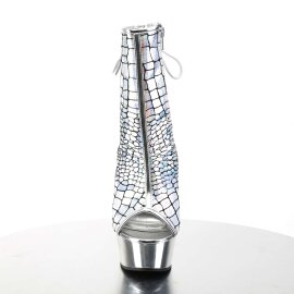 Pleaser Botín DELIGHT-1018HG Holograma Plata Metalizado EU-35 / US-5