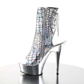 Pleaser Botín DELIGHT-1018HG Holograma Plata Metalizado EU-35 / US-5