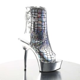 Pleaser Botín DELIGHT-1018HG Holograma Plata Metalizado EU-35 / US-5