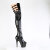 Pleaser ADORE-3055 Botas de Plataforma sobre la Rodilla de Charol Negro