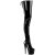 Pleaser ADORE-4000SLT Botas de Plataforma sobre la Rodilla de Charol Negro