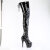 Pleaser ADORE-4000SLT Botas de Plataforma sobre la Rodilla de Charol Negro
