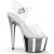 Pleaser ADORE-708 Sandalias de Plataforma Transparente Cromo Plateado