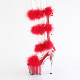 Pleaser ADORE-728F Sandalias de Plataforma transparente en Rojo