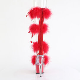 Pleaser ADORE-728F Sandalias de Plataforma transparente en Rojo