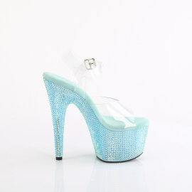 Pleaser BEJEWELED-708RRS Sandalias Plataforma Tono Claro pedrería Turquesa