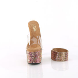 Pleaser BEJEWELED-712RS Zuecos Plataforma Tono Claro...