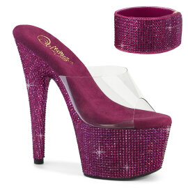 Pleaser BEJEWELED-712RS Zuecos Plataforma Tono Claro...
