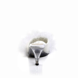 Fabulicious BELLE-301 Zuecos de Piel Sintética transparente Blanco
