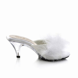 Fabulicious BELLE-301 Zuecos de Piel Sintética transparente Blanco