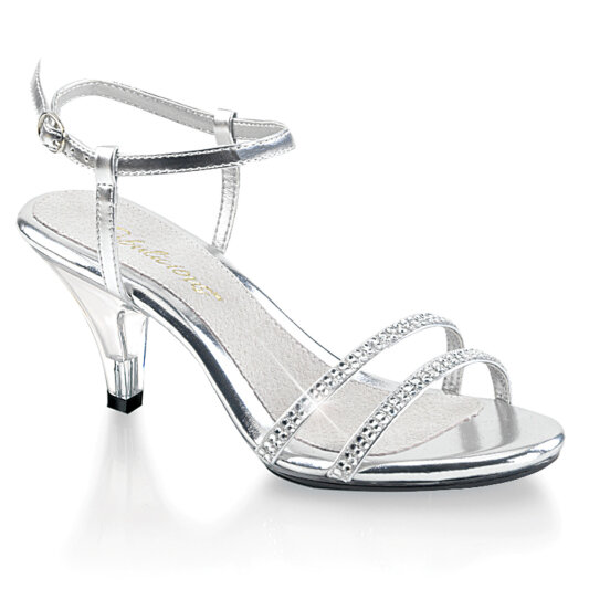 Fabulicious BELLE-316 Sandalias Tono Claro Metalizado Imitación Cuero Plata
