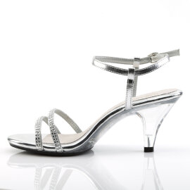 Fabulicious BELLE-316 Sandalias Tono Claro Metalizado Imitación Cuero Plata