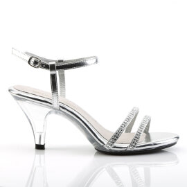 Fabulicious BELLE-316 Sandalias Tono Claro Metalizado Imitación Cuero Plata
