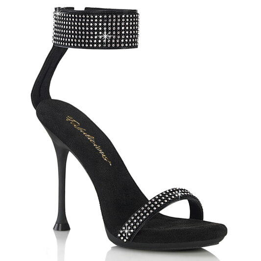 Fabulicious CUPID-440 Sandalias pedrería efecto Piel Negro