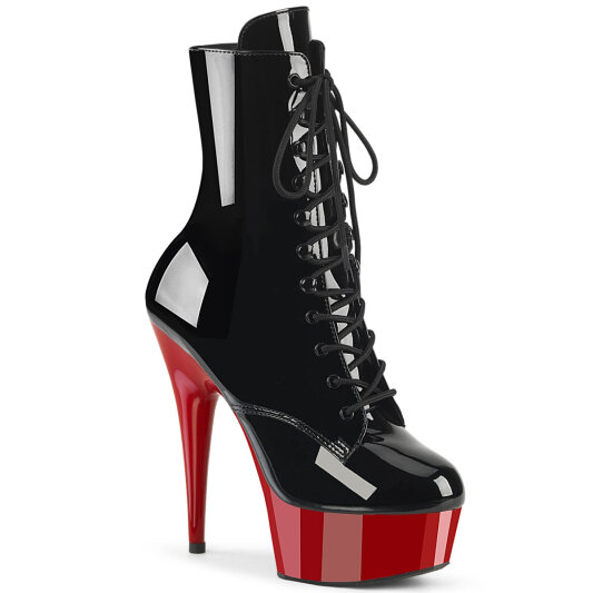 Pleaser DELIGHT-1020 Botines Plataforma Charol Negro