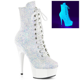 Pleaser DELIGHT-1020LG Botines Plataforma brillo blanco...
