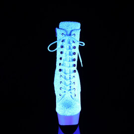 Pleaser DELIGHT-1020LG Botines Plataforma brillo blanco...