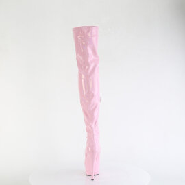 Pleaser DELIGHT-3000HWR Botas por encima de la rodilla con Plataforma Charol rosa