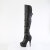 Pleaser DELIGHT-3018 Botas por encima de la rodilla con Plataforma de Piel Sintética color Negro