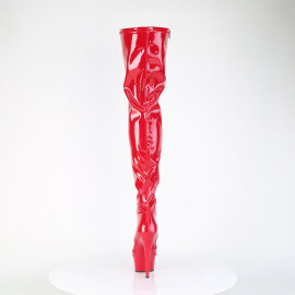 Pleaser DELIGHT-4000 Botas por encima de la rodilla con Plataforma Charol Rojo