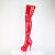Pleaser DELIGHT-4000 Botas por encima de la rodilla con Plataforma Charol Rojo