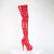 Pleaser DELIGHT-4000 Botas por encima de la rodilla con Plataforma Charol Rojo