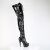 Pleaser DELIGHT-4023 Botas altas hasta la rodilla con Plataforma Charol Negro