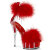 Pleaser DELIGHT-624F Sandalias Plataforma Rojo Tono Claro