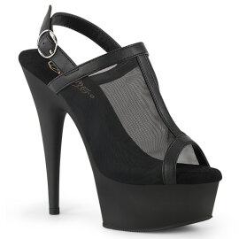Pleaser DELIGHT-636 Sandalias Plataforma ecoPiel malla Negro