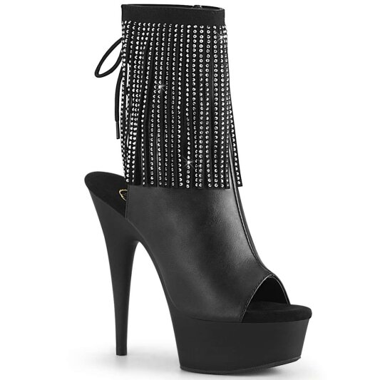 Pleaser Botín DELIGHT-1018RSF Negro Cuero Sintético EU-35 / US-5