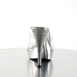 Fabulicious ELEGANT-401 Zuecos con Plataforma  Cromo Tono Claro Plata