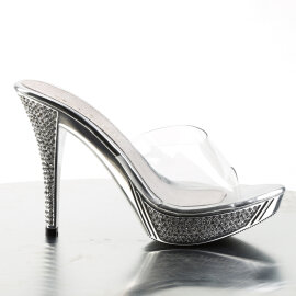 Fabulicious ELEGANT-401 Zuecos con Plataforma  Cromo Tono Claro Plata