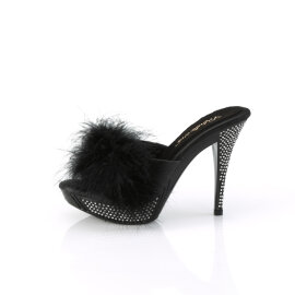 Fabulicious ELEGANT-401 Zuecos con Plataforma de Piel Sintética Negro
