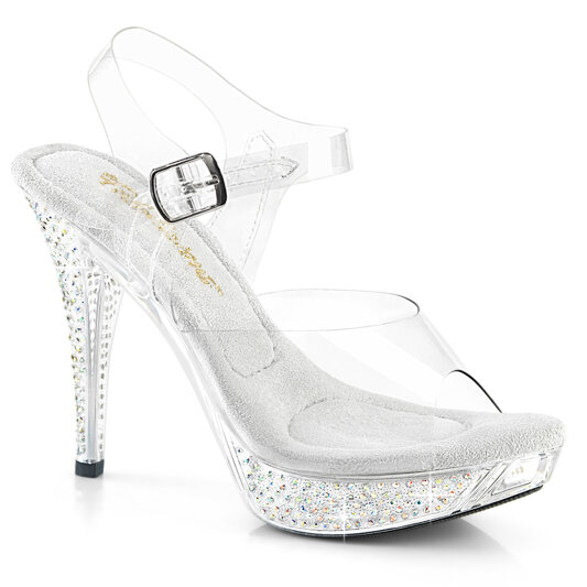 Fabulicious  ELEGANT-408ABRS Sandalias Plataforma Tono Claro pedrería Transparente